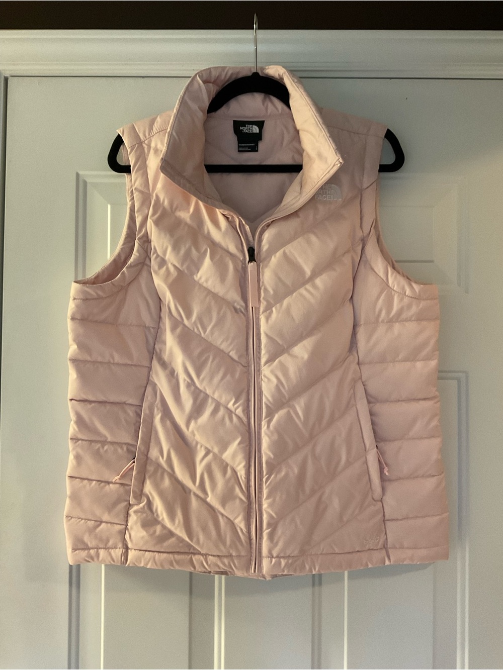 The North Face Women's Pale Pink 550 Quilted Down Puffer Insulated Full Zip Vest